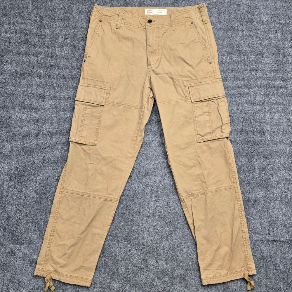 Old Navy Workwear 94 Cargo Pants Mens 32x32 Tan Khaki Cotton Utility Drawstring